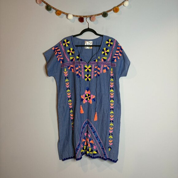Lulalife by Sundance boho embroidered shift dress - Picture 1 of 5